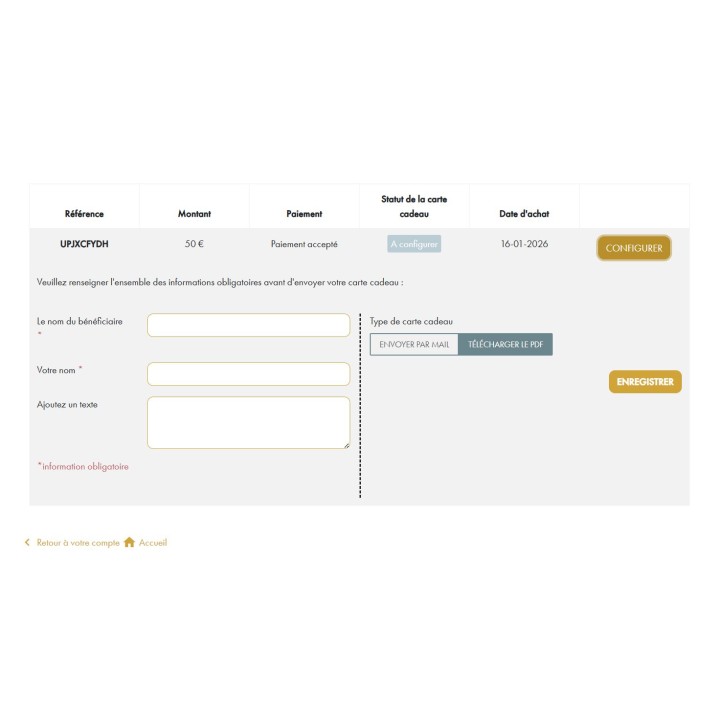 Carte cadeau 75€